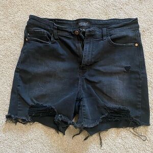 Judy Blue Black Distressed Jean Shorts Size XL